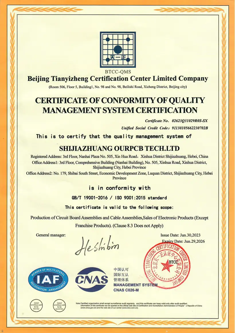 Certificat ISO 9001
